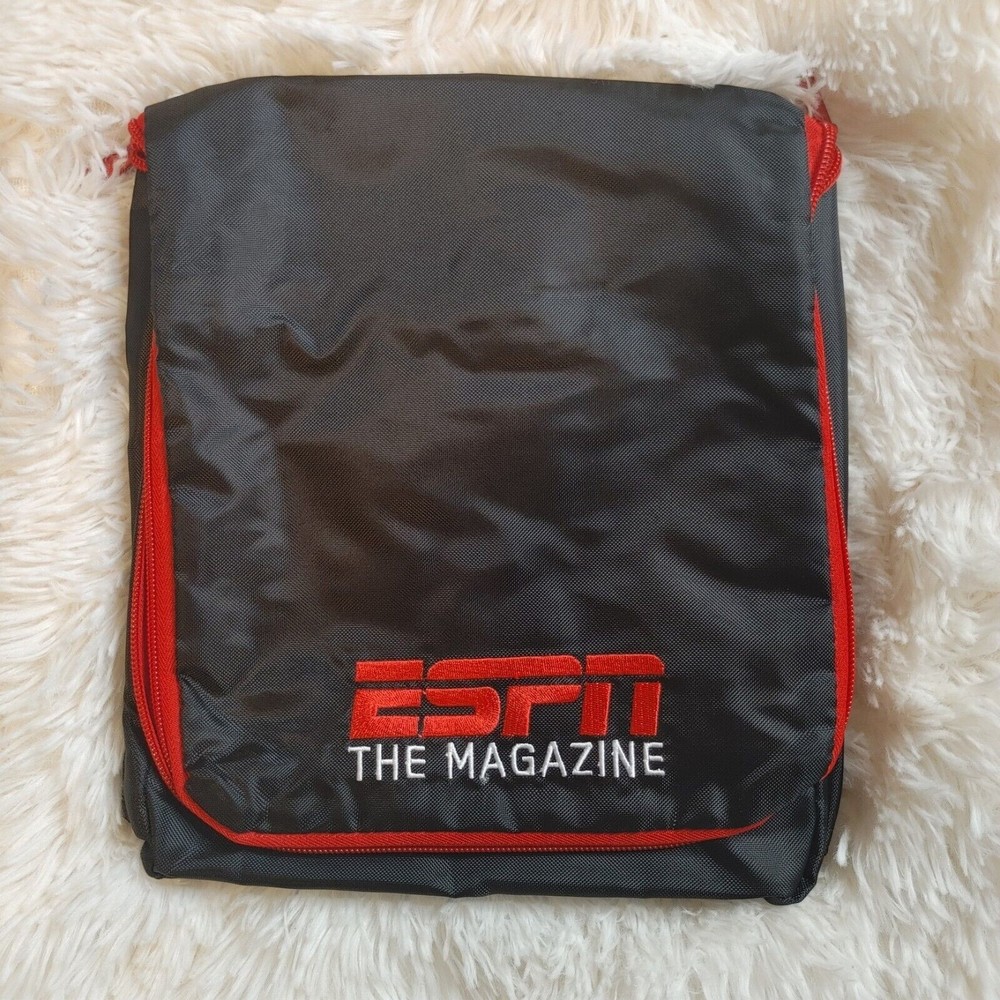 ESPN The Magazine Messenger Tool Travel Bag Black/Red 10"